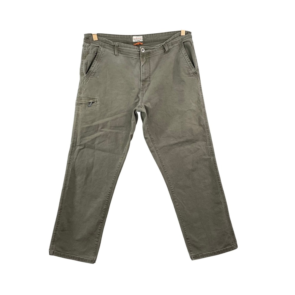 Weatherproof Vintage Pants‎ Mens 38x27 Green Relaxed Fit Utility Canvas Chino